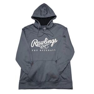Rawlings Pro Baseball Hoodie Pullover Gray Adult Large Long Sleeve‎ *READ*